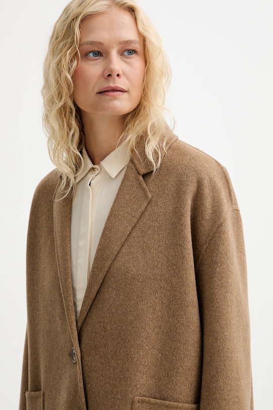 Μάλλινο παλτό Sessun μπεζ 25113004