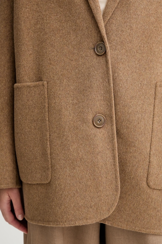 Μάλλινο παλτό Sessun 25113004 μπεζ