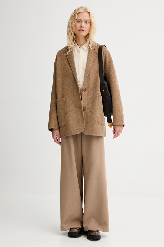 Plašč z volno Sessun 25113004 rjava AW25