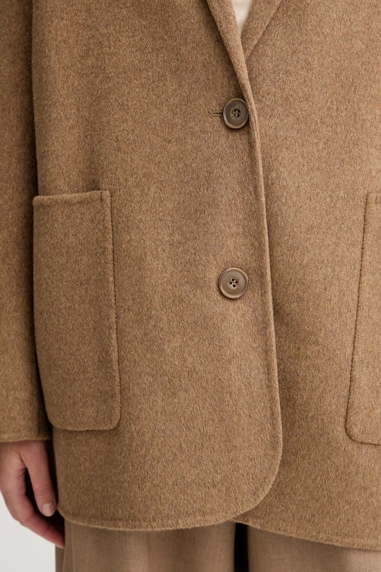 Μάλλινο παλτό Sessun 25113004 καφέ