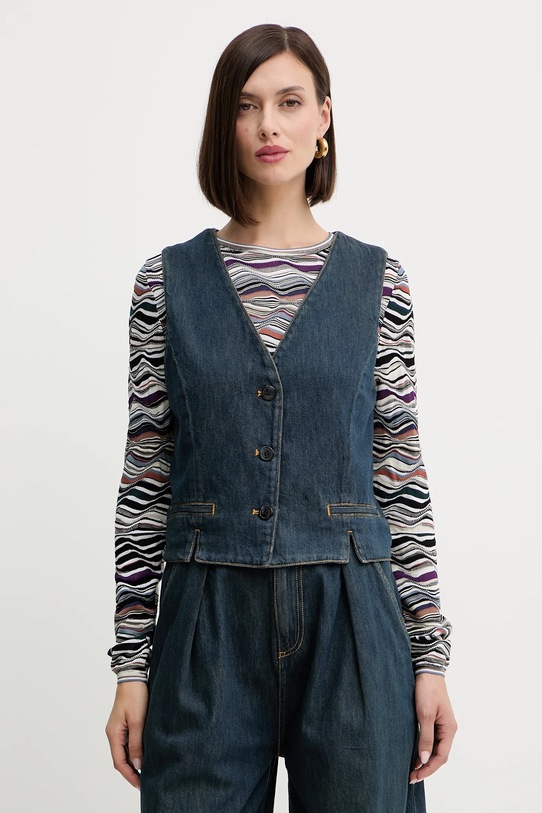 Rifľová vesta Twinset látka tmavomodrá 252TP2561