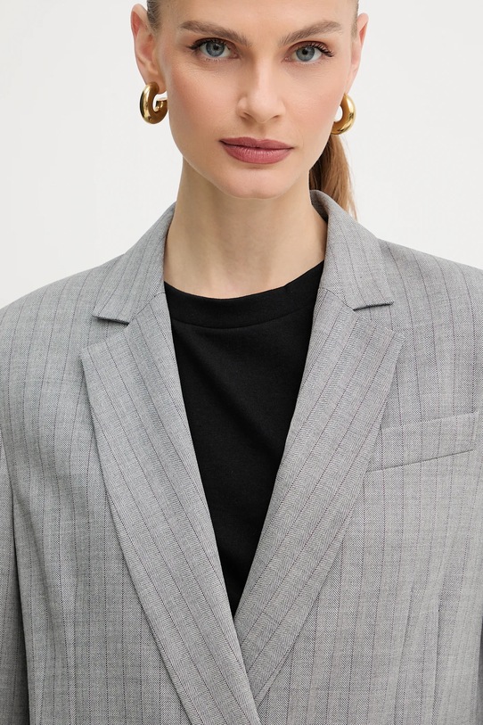 Twinset blézer gyapjú keverékből szürke 252TP2630