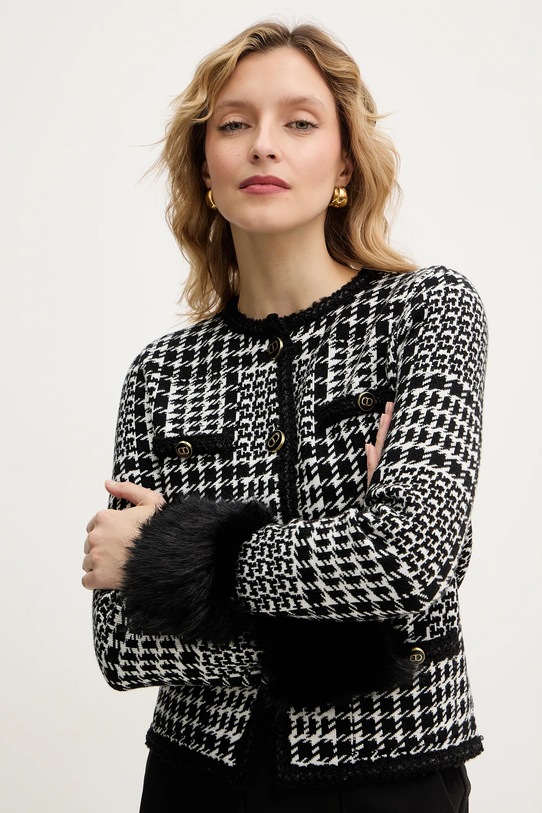 Twinset marynarka z dodatkiem wełny biały 252TT3040