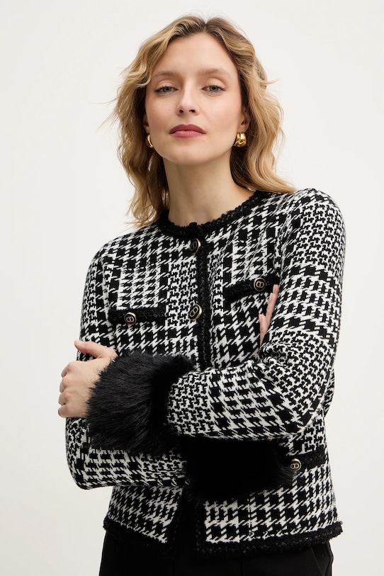 Twinset marynarka z dodatkiem wełny biały 252TT3040