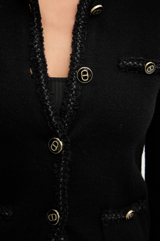 Suknjič z dodatkom volne Twinset 252TT3040 črna