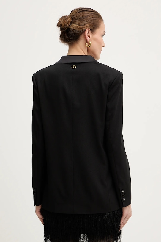 Ρούχα Σακάκι με προσθήκη μάλλινου υφάσματος Twinset 252TT2121 μαύρο