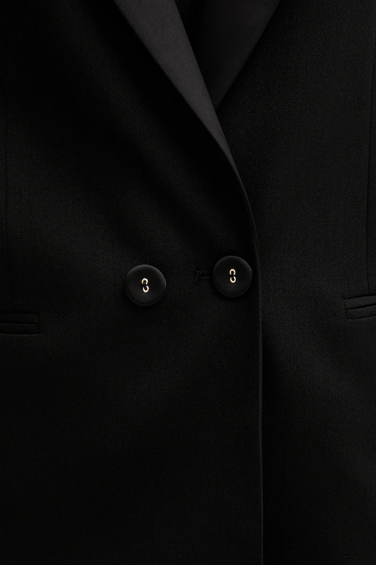 Σακάκι με προσθήκη μάλλινου υφάσματος Twinset 252TT2121 μαύρο