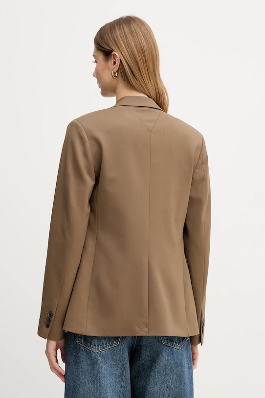 Odzież Tommy Hilfiger marynarka z dodatkiem wełny WW0WW46662 brązowy