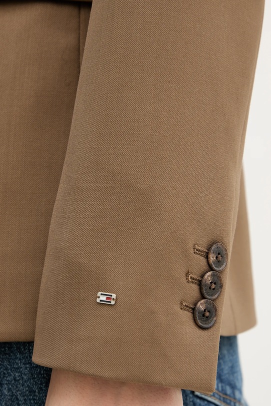 Tommy Hilfiger marynarka z dodatkiem wełny WW0WW46662 brązowy