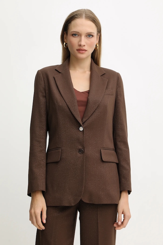 Σακάκι Liu Jo ύφασμα καφέ MF5158.T159A