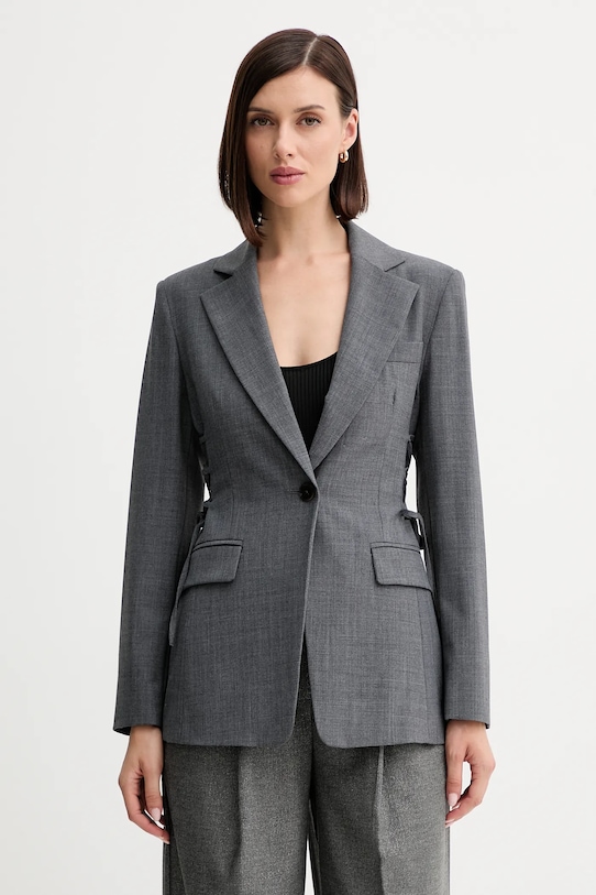 Marella marynarka z wełną tkanina szary 2523046014200