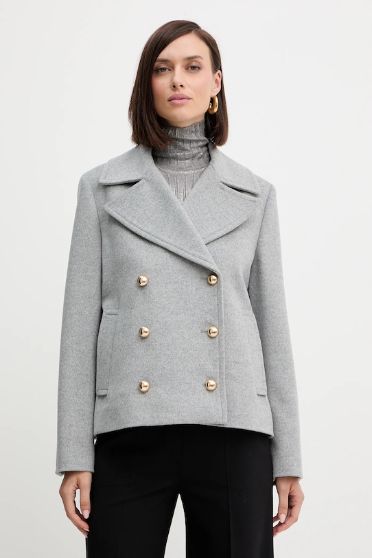 Marella palton de lână cu captuseala gri 2523086031200