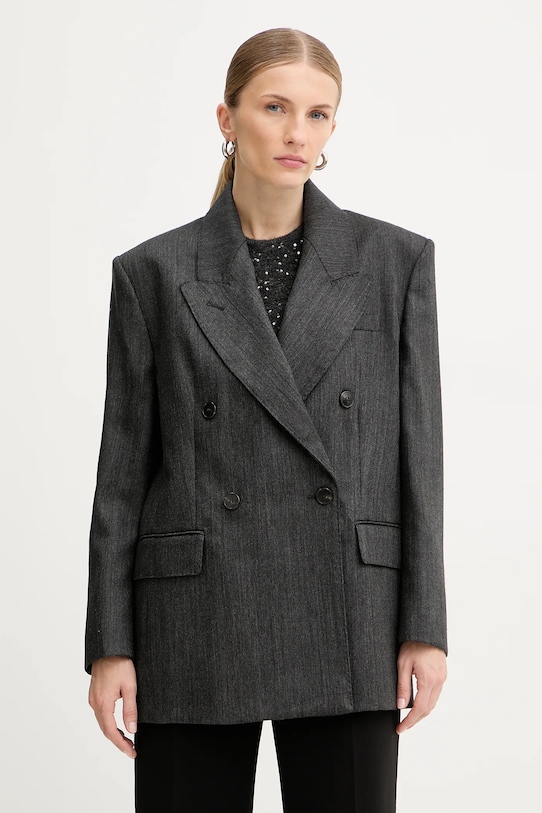 Marella marynarka wełniana melanż szary 2523046012200