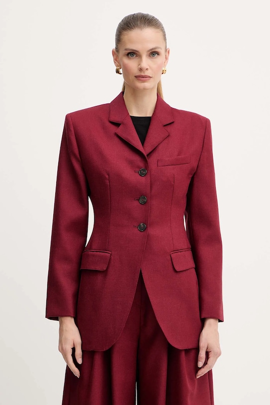Marella marynarka wełniana tkanina bordowy 2523046052200