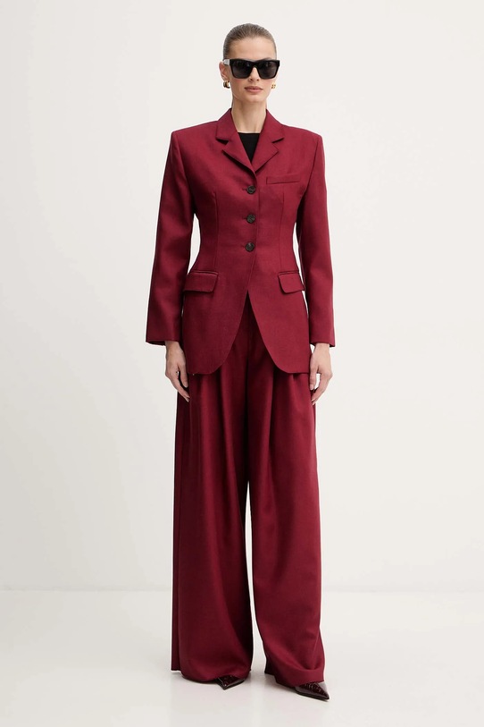 Marella marynarka wełniana 2523046052200 bordowy AW25