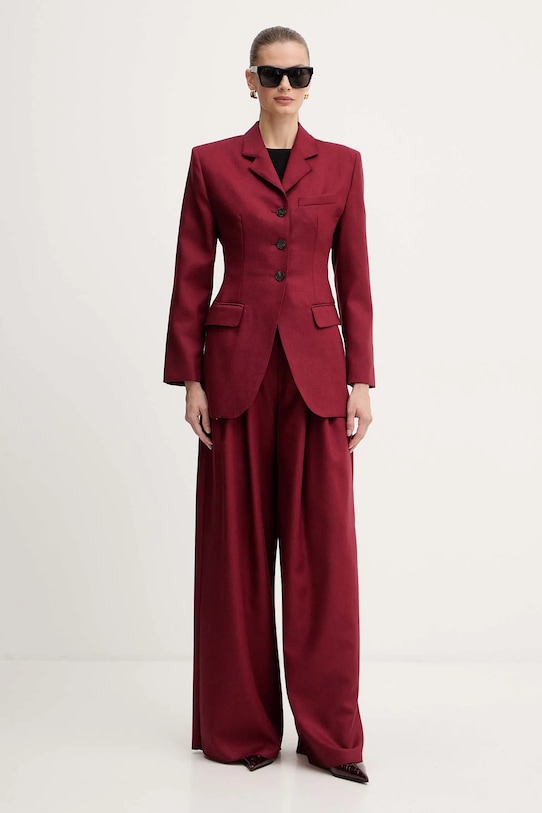 Marella marynarka wełniana 2523046052200 bordowy AW25