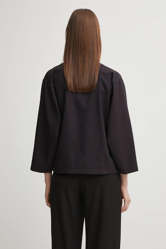 Odzież Kenzo marynarka wełniana Weave Kimono FF62VE0329ID granatowy