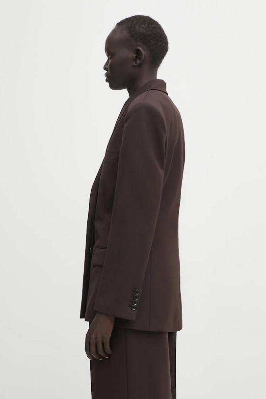 Anine Bing marynarka z dodatkiem wełny aretha A.01.11319 brązowy AW25