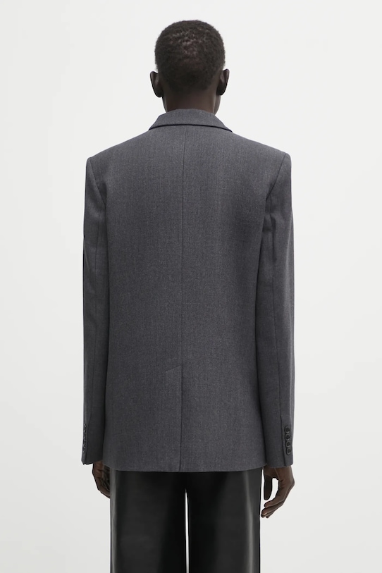 Odzież Anine Bing marynarka wełniana ross A.01.11467 szary