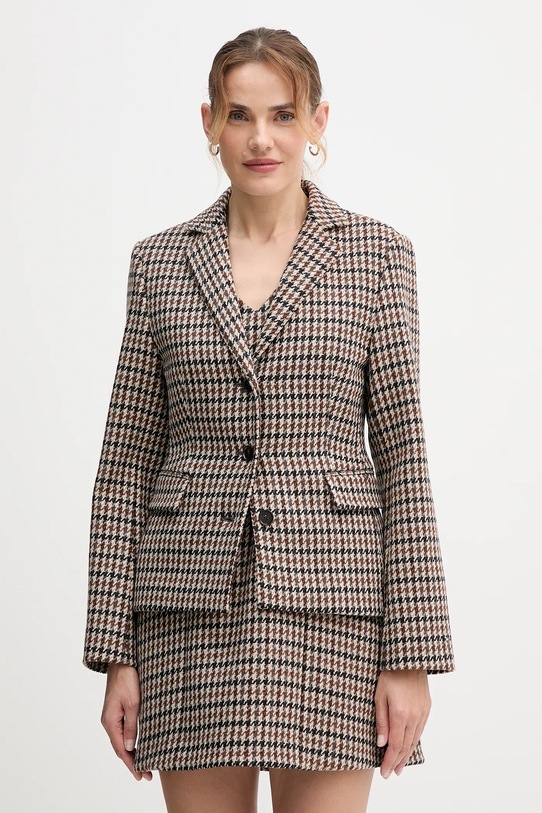 Вовняний піджак Tommy Hilfiger з підкладкою коричневий WW0WW48266