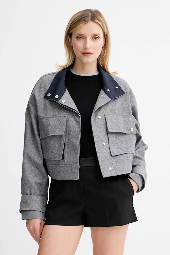 Ρούχα Μάλλινο μπουφάν BOSS 50548307 γκρί