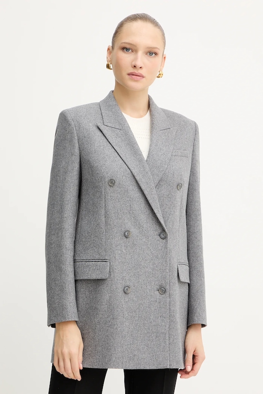 BOSS sacou din lână cu captuseala gri 50548736