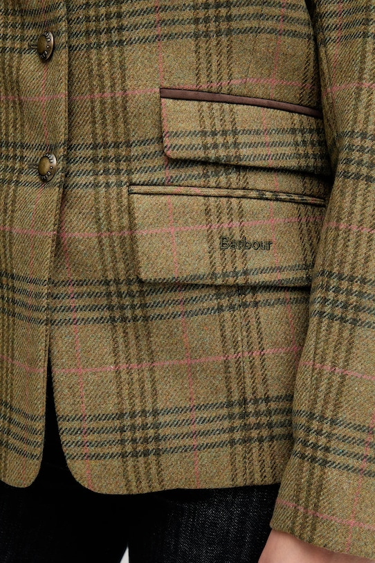 Barbour marynarka wełniana CARLBY LTA0129 zielony