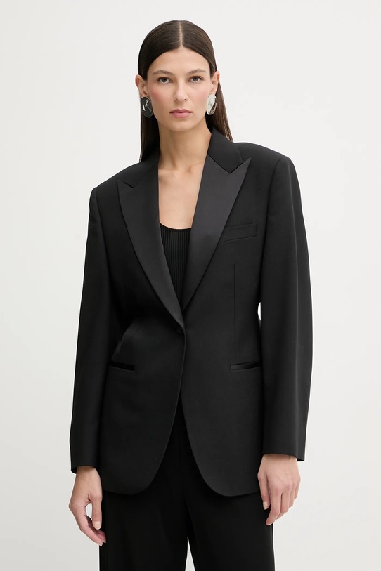 Filippa K marynarka z dodatkiem wełny tkanina czarny 32084.FK