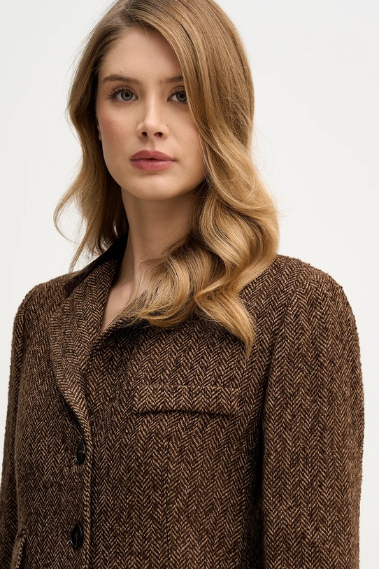 Hoss Intropia marynarka z dodatkiem wełny brązowy 5472069