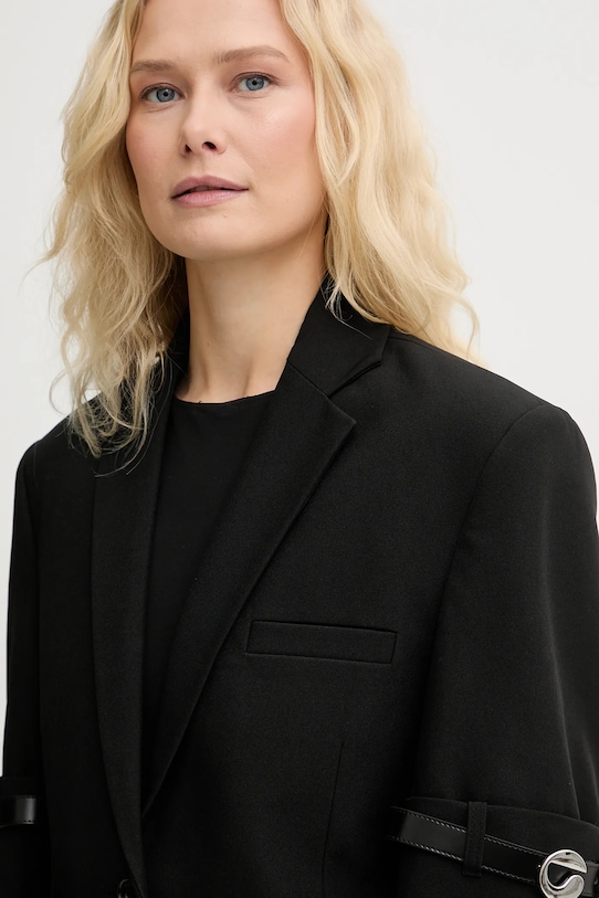 Coperni marynarka Logo Belted czarny COPV37F3004