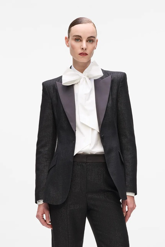 Karl Lagerfeld marynarka z dodatkiem wełny tkanina czarny A4W14039
