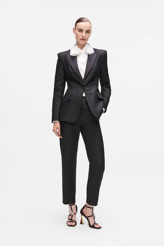 Karl Lagerfeld marynarka z dodatkiem wełny czarny A4W14039