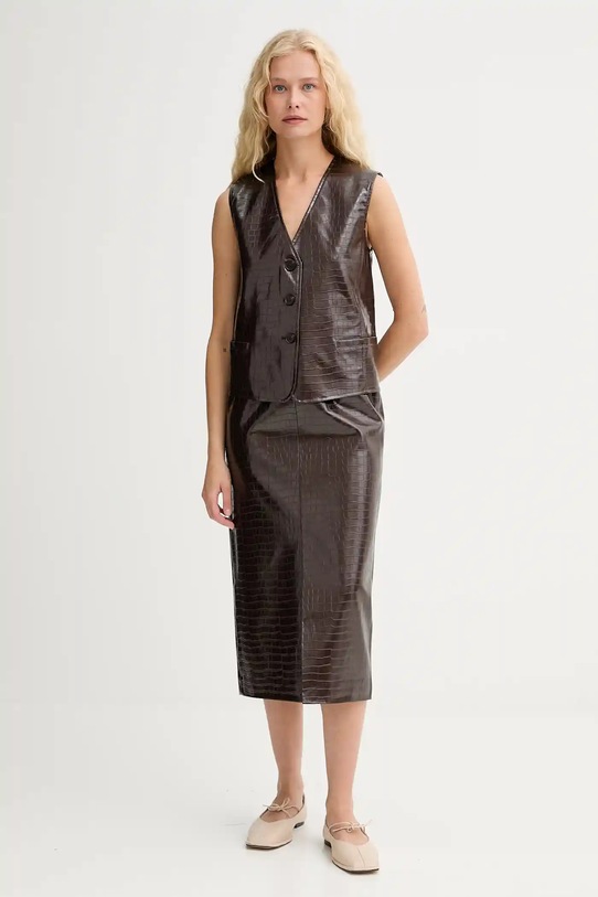 ISABELLE BLANCHE vestă IS25FW.C027.T006 maro AW25