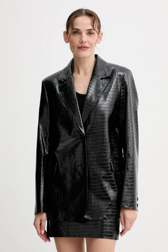 ISABELLE BLANCHE marynarka imitacja skóry czarny IS25FW.J029.T006