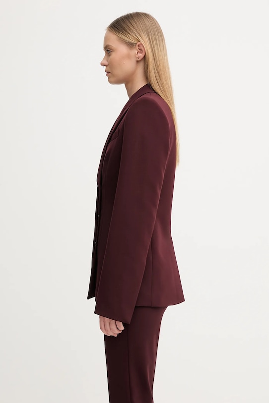 Sportmax marynarka z dodatkiem wełny COCCO 2522046042600 bordowy AW25