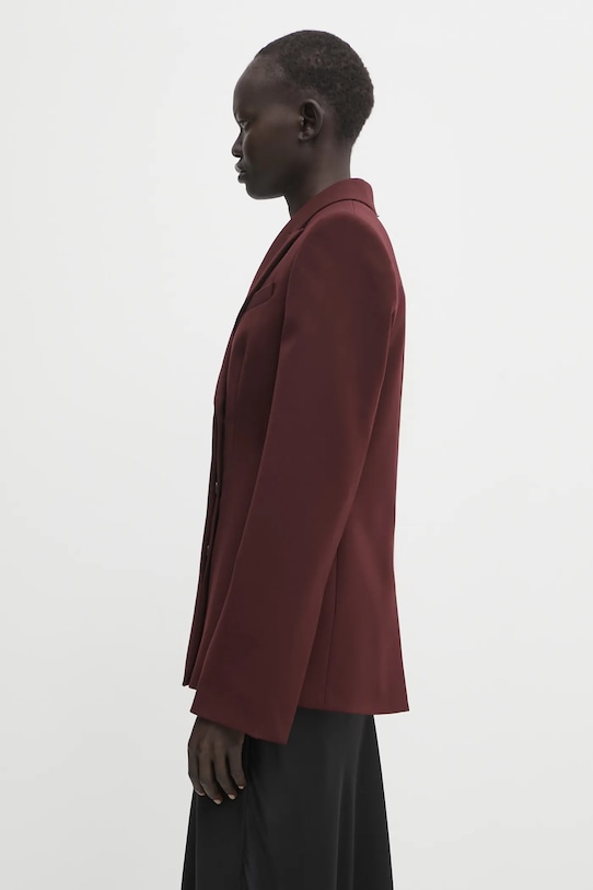 Sportmax marynarka z dodatkiem wełny COCCO 2522046042600 bordowy AW25