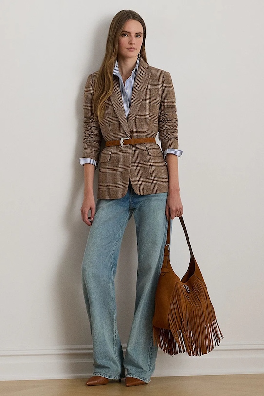 Odzież Lauren Ralph Lauren marynarka 200979814 brązowy