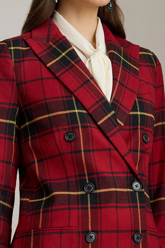 Σακάκι με προσθήκη μάλλινου υφάσματος Lauren Ralph Lauren κόκκινο 200979944