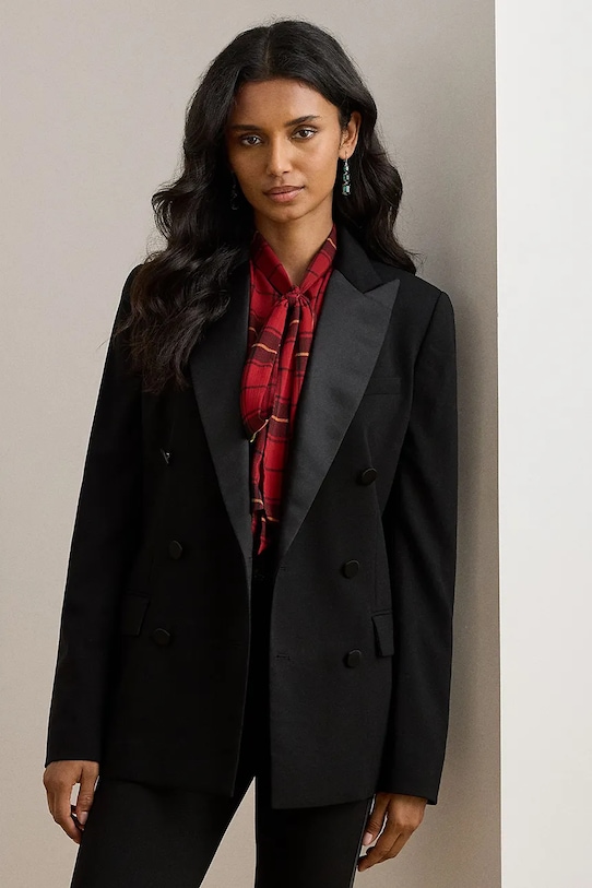 Lauren Ralph Lauren marynarka tkanina czarny 200979959