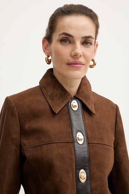 Retrofete geacă din piele intoarsa Nanna maro R.FW25.12093.19