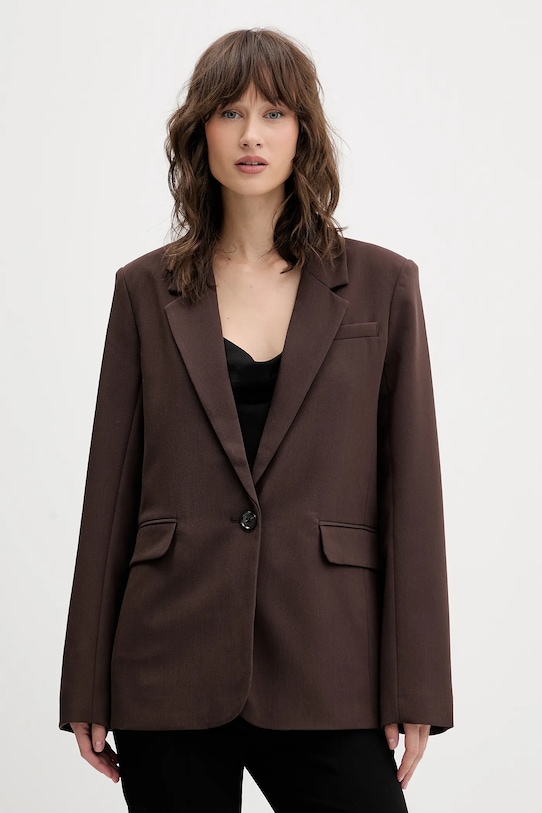Σακάκι Abercrombie & Fitch ύφασμα καφέ KI144.5233.480