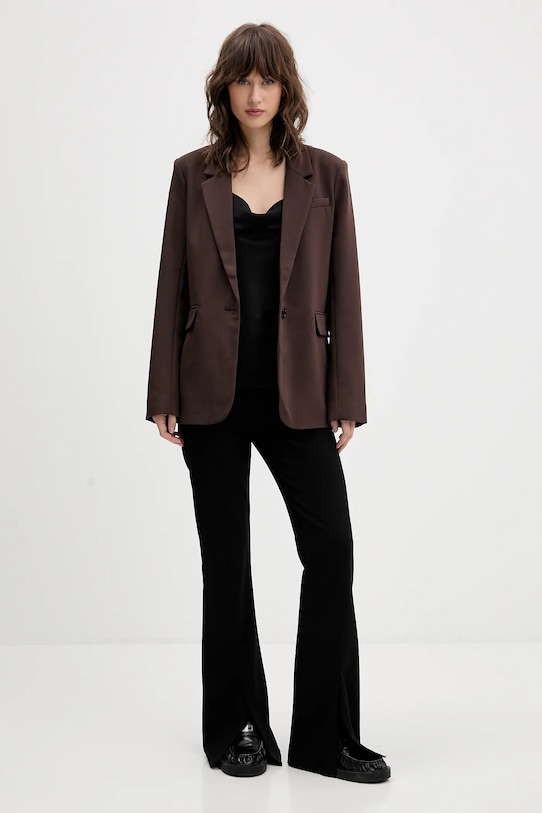 Σακάκι Abercrombie & Fitch KI144.5233.480 καφέ AW25