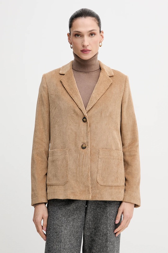 United Colors of Benetton sacou din velur cu captuseala maro 2Q5GDW03I