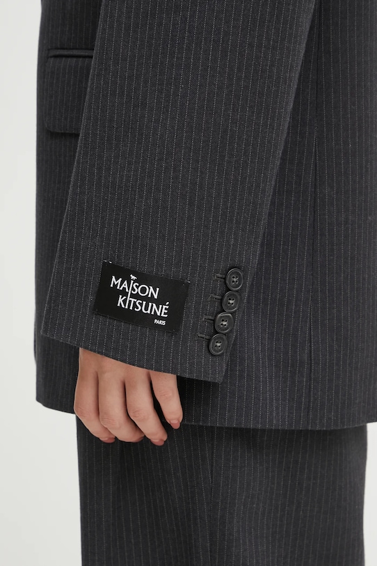 Сако с вълна Maison Kitsuné Tailored сив PW02121WT3022