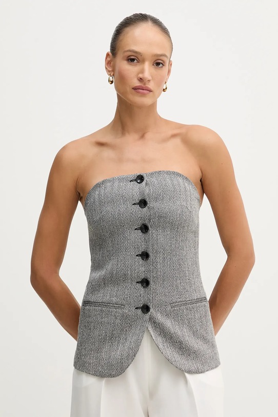 Sisley bluzka regular szary 5D12LH01R