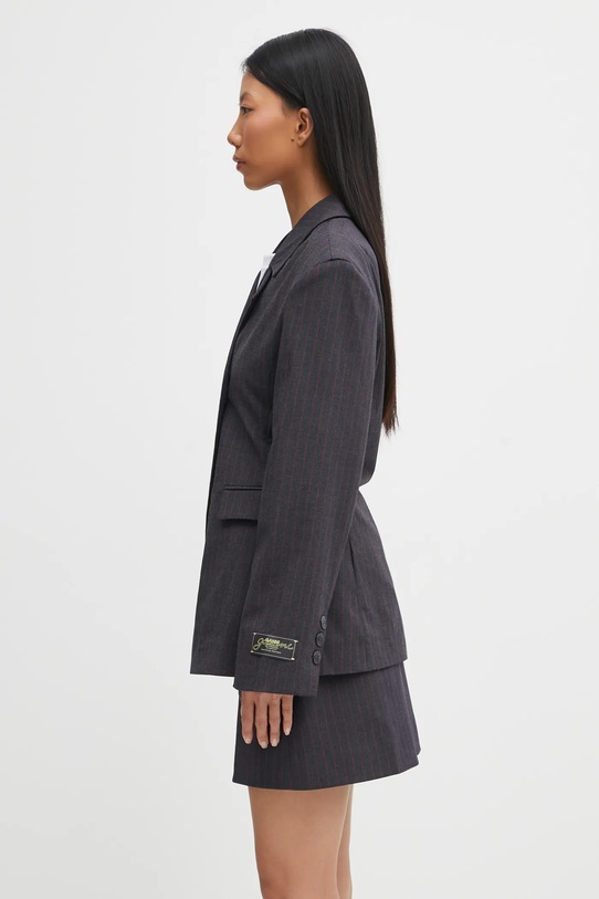 GANNI marynarka Stretch Stripe W0578 szary AW25