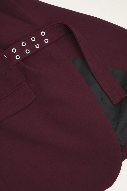 GANNI marynarka Future Twill Suiting W0403 bordowy