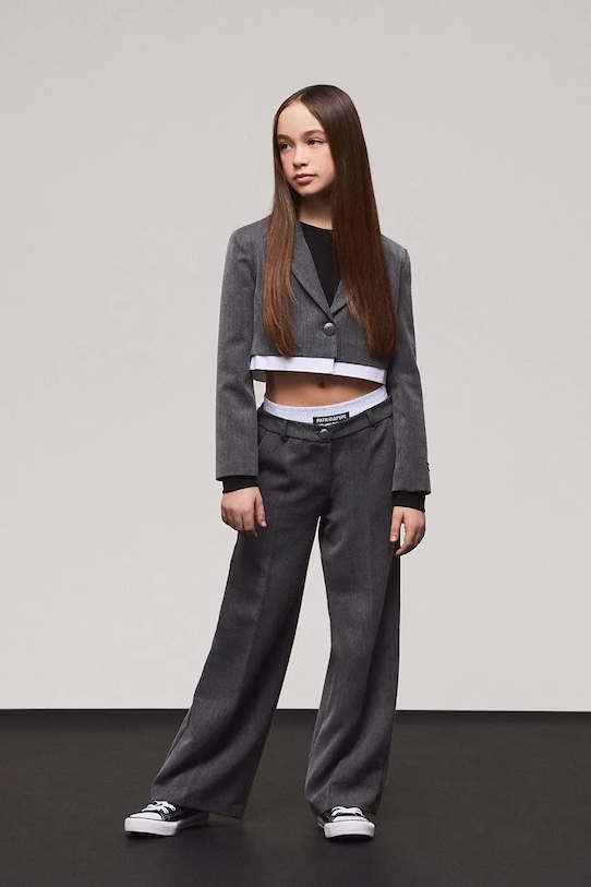 Patrizia Pepe marynarka dziecięca A676 tkanina szary 7S0280