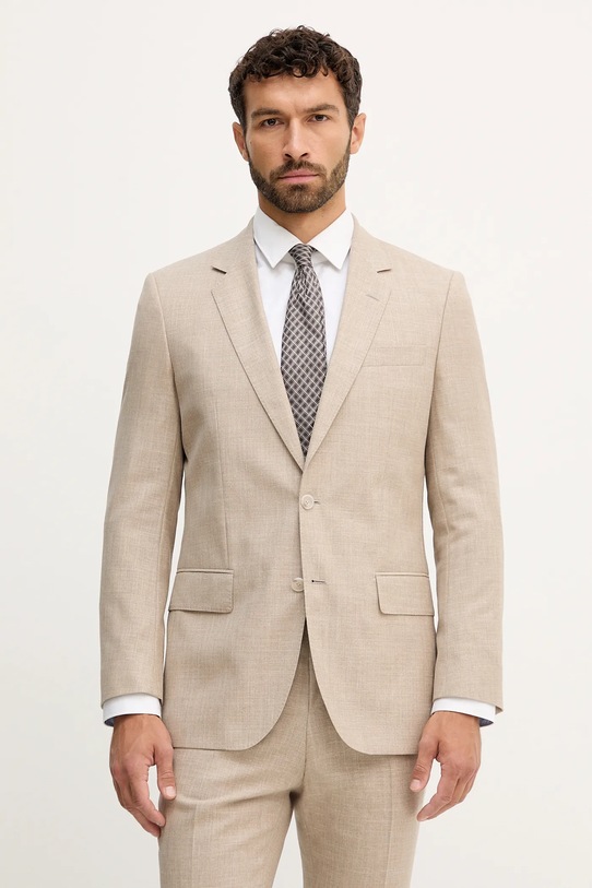 Μαλλίνο κοστούμι BOSS BECKHAM X BOSS 50549196 μπεζ AW25