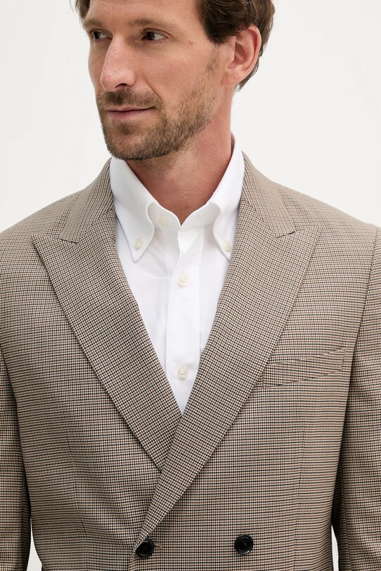 Μάλλινο σακάκι BOSS 50545790 μπεζ